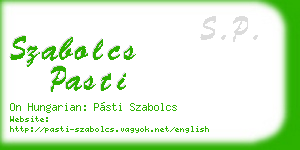 szabolcs pasti business card
